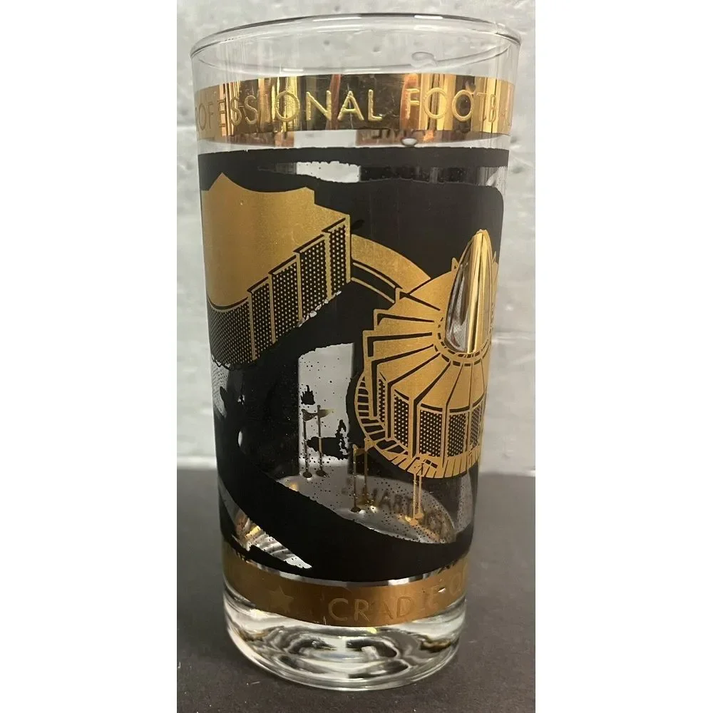 VINTAGE NFL Football HALL OF‎ FAME Canton Ohio DRINKING GLASS